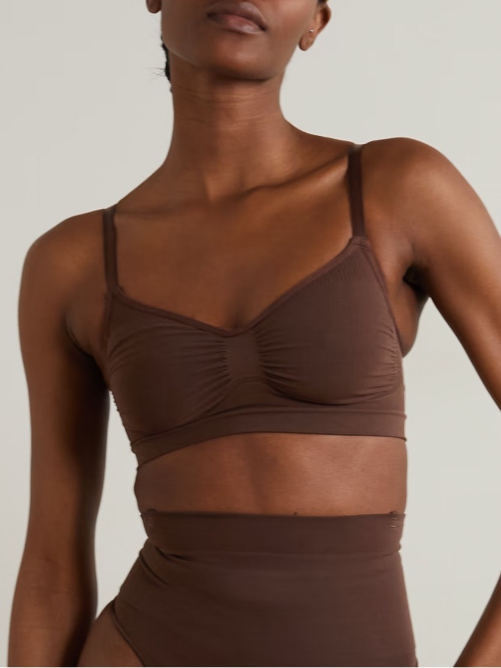 SKIMS Seamless Sculpt Bralette Cocoa Brown XXS/XS